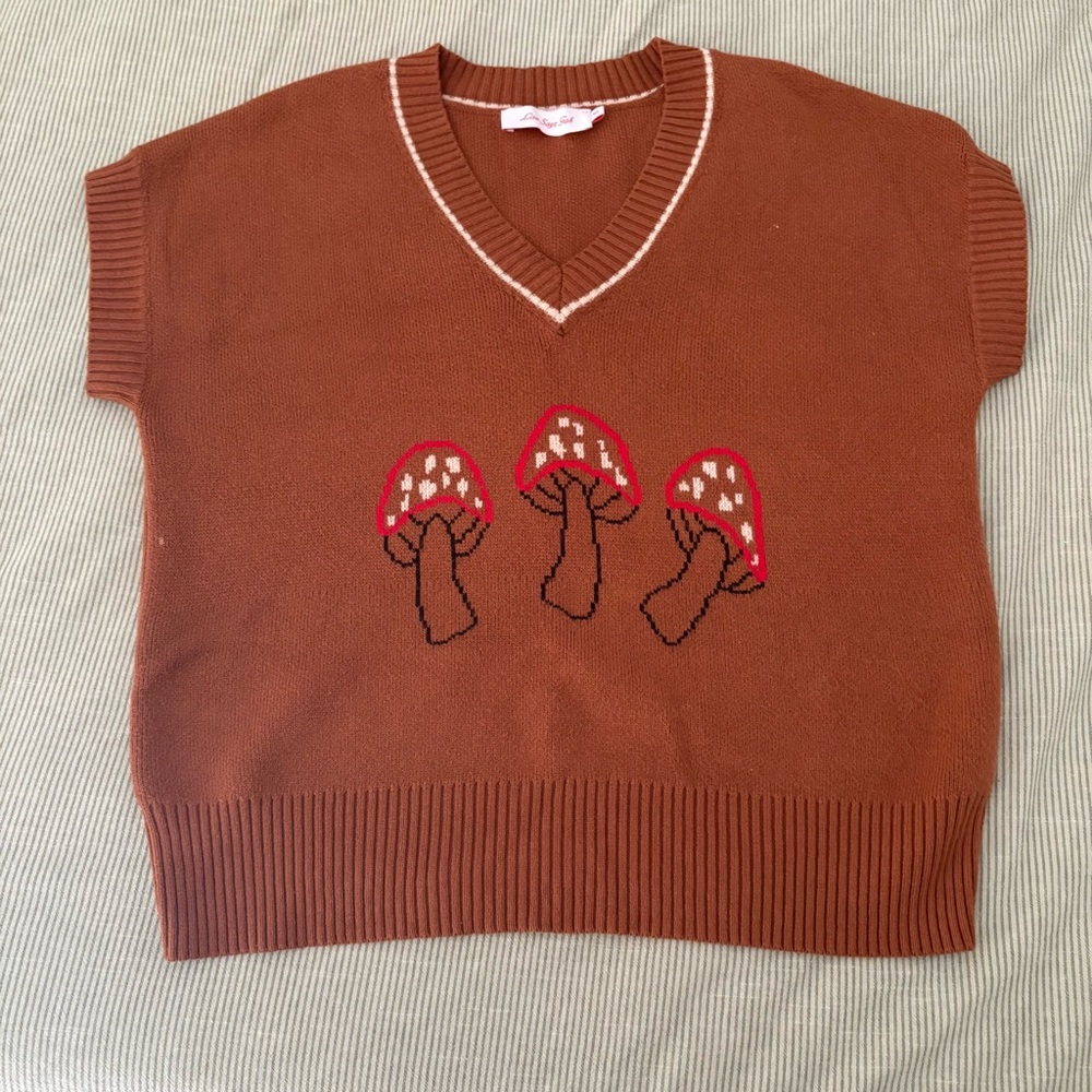 Mushroom Funghi Sweater Vest